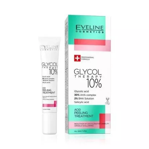 Eveline Glycol Therapy 10%, KURACJA peelingująca, 18 ml.