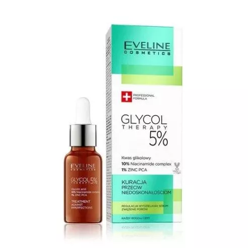 Eveline Glycol Therapy 5%, KURACJA przeciw nedoskonałościom, 18 ml.