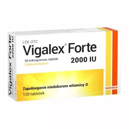 Vigalex Forte 2000 IU, 120 tabletek. Biofarm