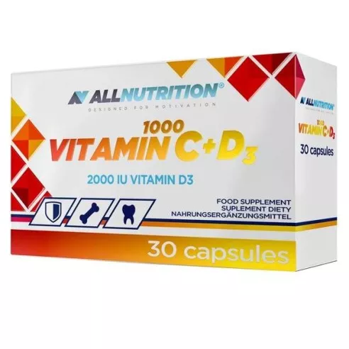 Vitamin C+D3, 30 kapsułek. AllNutrition