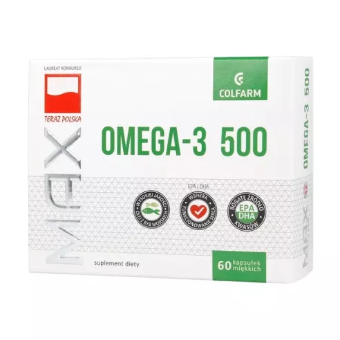 MAX Omega-3 500, 60 kapsułek. Colfarm