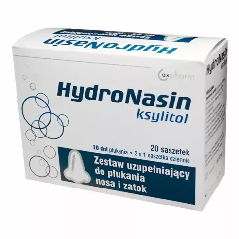 HydroNasin Ksylitol Zestaw uzupełniający, 20 saszetek. Axfarm