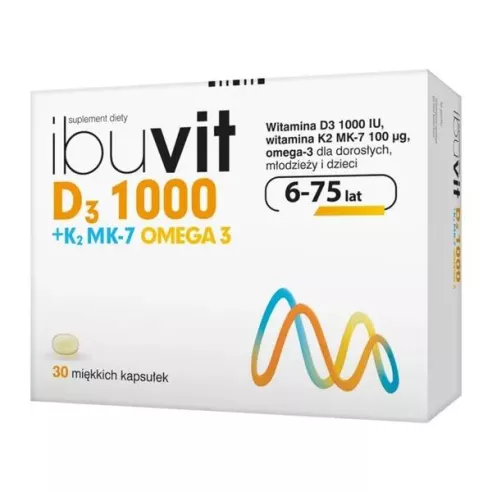 Ibuvit D3 1000 + K2MK7 OMEGA-3, 30 kapsułek. Polpharma