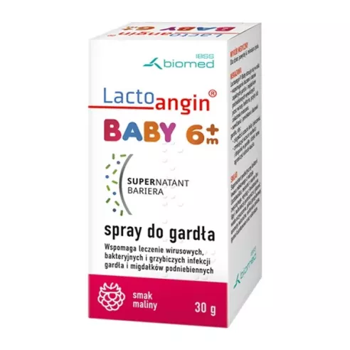 Lactoangin - BABY 6+m o smaku Malinowym, 30 g.