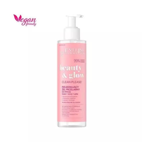 Eveline Beauty&Glow, Micelarny ŻEL Pielęgnujący, 200 ml.