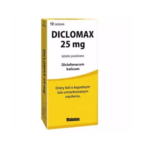 Diclomax 25 mg. 10 tabletek.