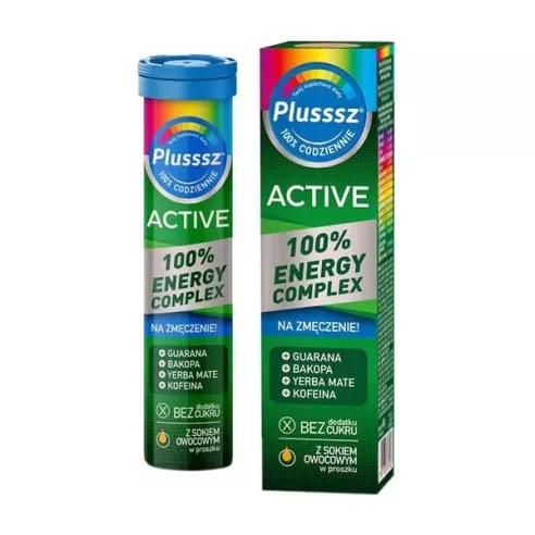 Plusssz ACTIVE 100% ENERGY Complex, 20 tabletek musujących. Polski Lek