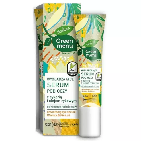 Green Menu, SERUM pod oczy z Cykorią i Olejem ryżowym, 15 ml. Farmona