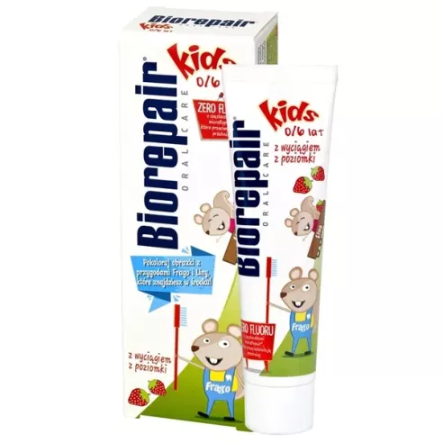 BioRepair Kids Poziomka, PASTA do zębów dla dzieci 0-6 lat, 50 ml.