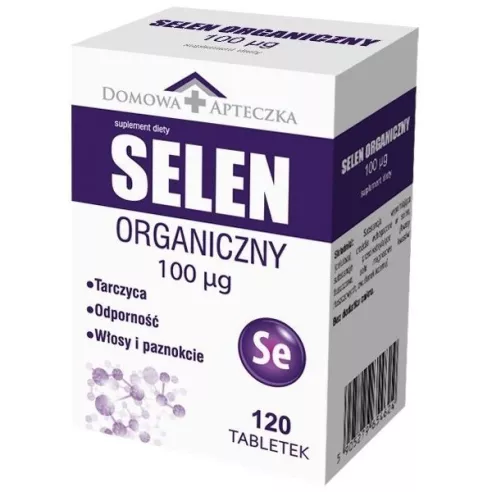 Selen organiczny 100,  120 tabletek. Domowa Apteczka