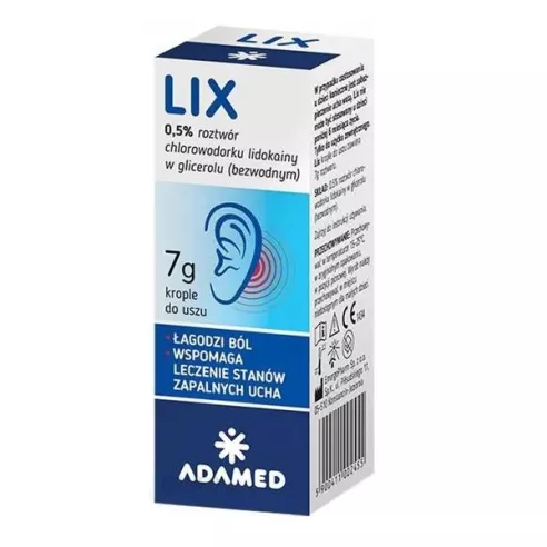 LIX Krople do uszu, 7 g. Adamed