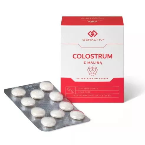 Colostrum z maliną, 60 kapsułek bioaktywnych. GenActiv