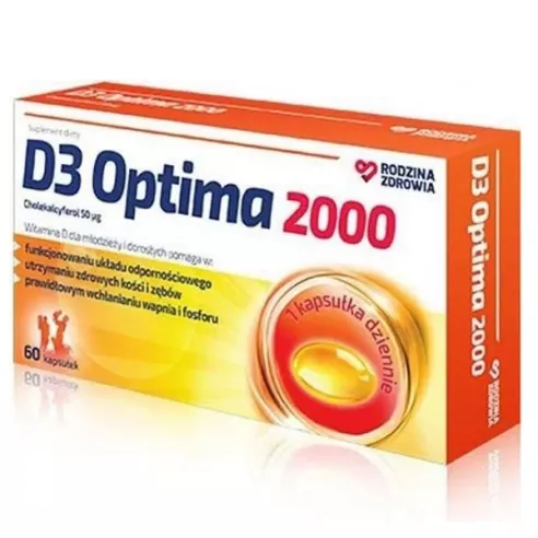 D3 Optima 2000, 60 kapsułek. Rodzina Zdrowia