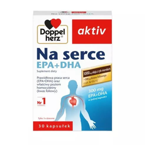 Doppelherz Aktiv, Na serce EPA+DHA, 30 kapsułek.