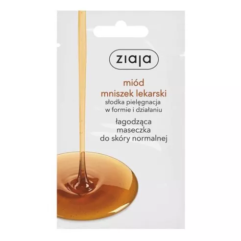 Ziaja Miód Mniszek Lekarski, Maseczka łagodząca, 7 ml.