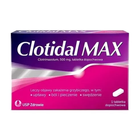 Clotidal MAX 500 mg. 1 tabletka dopochwowa. US Pharmacia