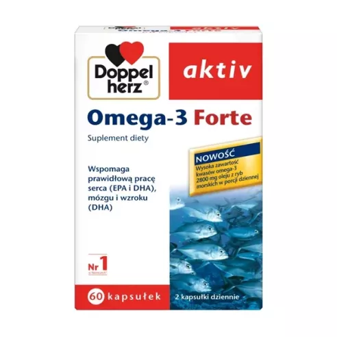 Doppelherz Aktiv - Omega-3 Forte, 60 kapsułek.