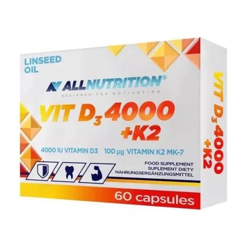 Vit D3 4000 + K2, 60 kapsułek. AllNutrition