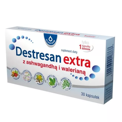 Destresan EXTRA z ashwagandhą i walerianą, 30 kapsułek. Oleofarm