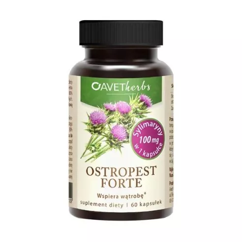 Ostropest Forte 100 mg. 60 kapsułek. AVETherbs