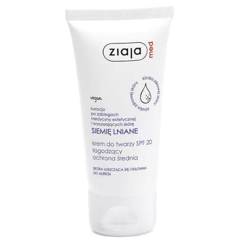 Ziaja MED Siemię Lniane, KREM do twarzy SPF-20, 50 ml.