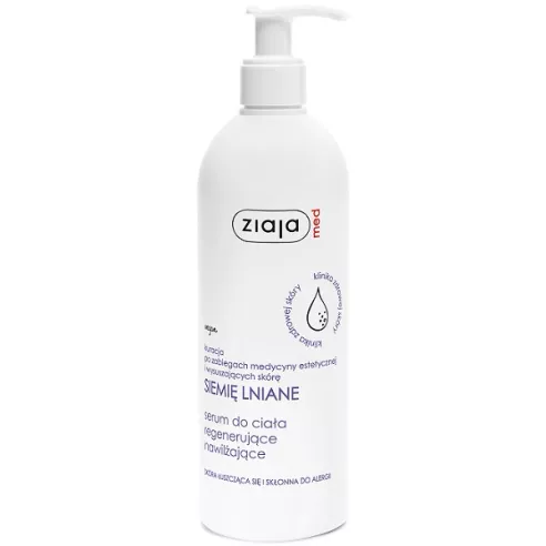 Ziaja MED Siemię Lniane, regenerujące SERUM do ciała, 400 ml.