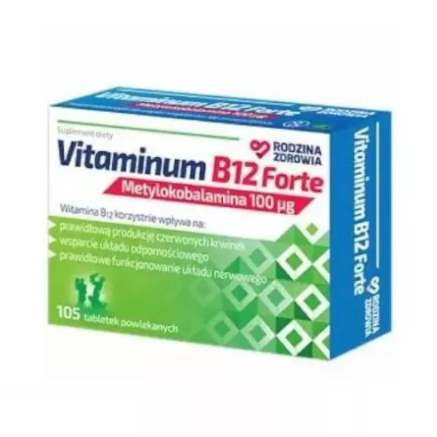 Vitaminum B12 Forte Metylokobalamina, 105 tabletek Rodzina Zdrowia.