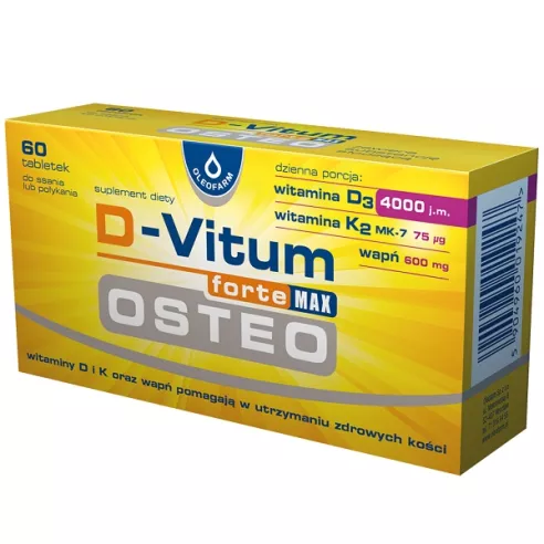 D-vitum Forte Max OSTEO, 60 tabletek do ssania. Oleofarm