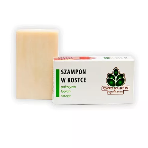 Szampon w kostce z pokrzywą, łopianem i skrzypem, 100 g. Powrót do Natury