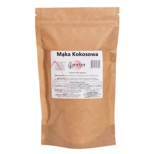 Mąka kokosowa, 1000g. Natur Planet