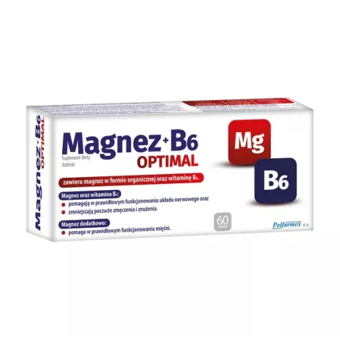 Magnez+B6 Optimal, 60 tabletek. Polfamex