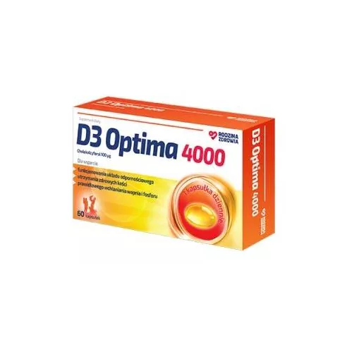 D3 Optima 4000, 60 kapsułek. Rodzina Zdrowia