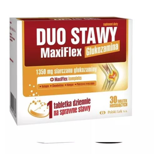 Duo Stawy MaxiFlex, 30 tabletek musujących. Polski Lek.