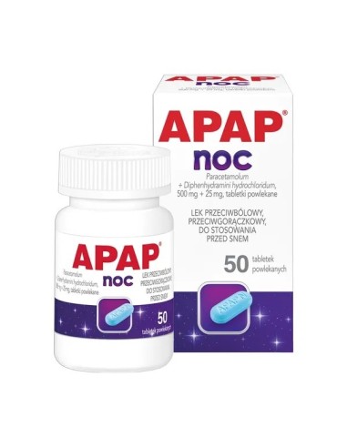 Apap NOC 500 + 25 mg. 50 tabletek.