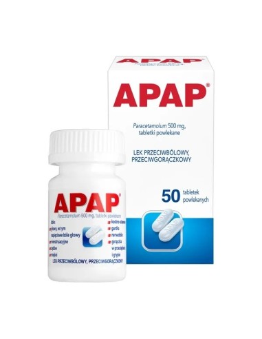 Apap, 50 tabletek.