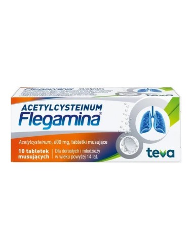 Flegamina Acetylcysteinum, 10 tabletek musujących. Teva