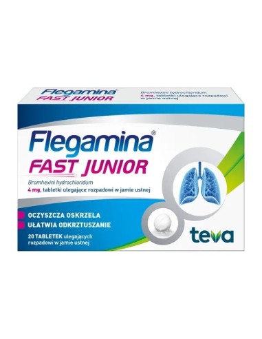 Flegamina Fast Junior, 20 tabletek. Teva