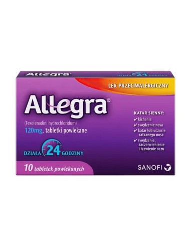 Allegra, 120 mg. 10 tabletek.