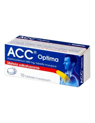 ACC Optima, 600 mg. 10 tabletek musujących. Sandoz