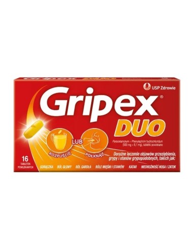 Gripex Duo 16 tabletek. USP