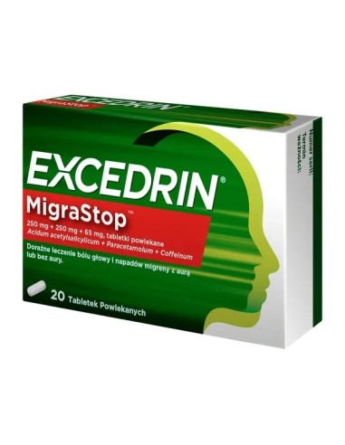 Excedrin MigraSTOP, 20 tabletek.