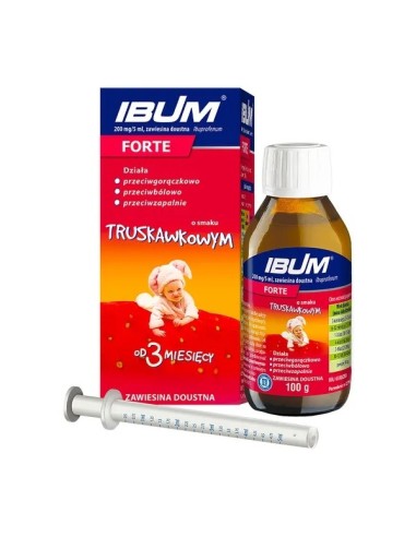 Ibum FORTE, Zawiesina doustna Truskawkowa, 100 g. Hasco