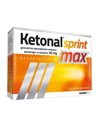 Ketonal Sprint Max, 12 saszetek. Sandoz