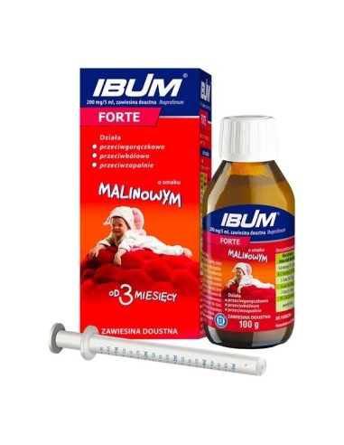 Ibum FORTE, Zawiesina doustna Malinowaa, 100 g. Hasco