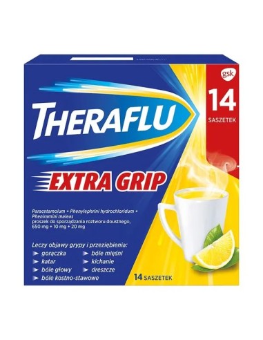 Theraflu ExtraGrip, 14 saszetek.