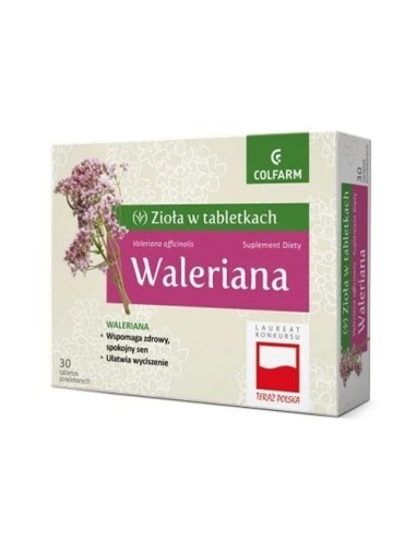 Waleriana, 30 tabletek. Colfarm