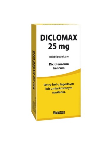 Diclomax 25 mg. 0 tabletek.