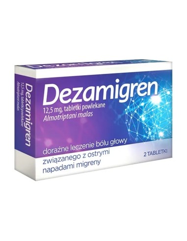 Dezamigren, 12,5 mg. 2 tabletki powlekane.